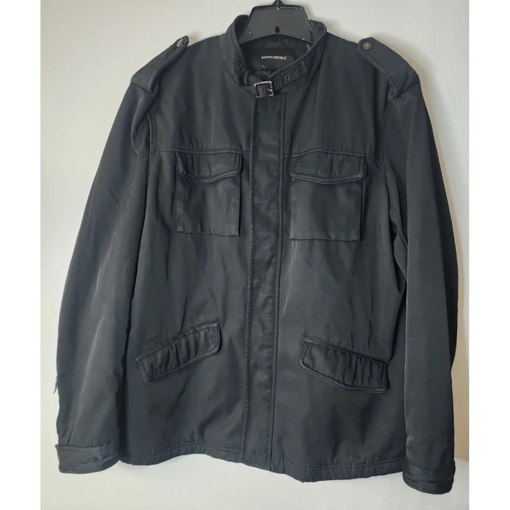 Banana Republic Mens Black Insulated Jacket 4 Front Pockets‎ Size XL